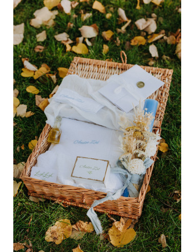 Trusou botez unisex cu muselină cu volane și in...