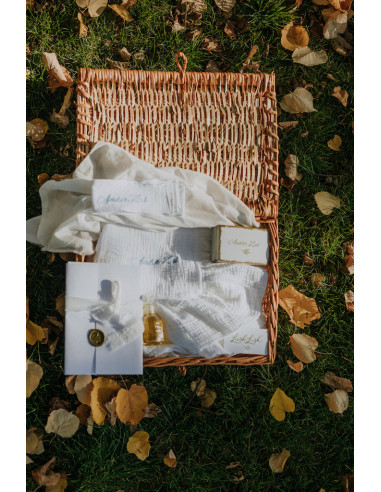 Trusou botez unisex cu muselină cu volane și in...