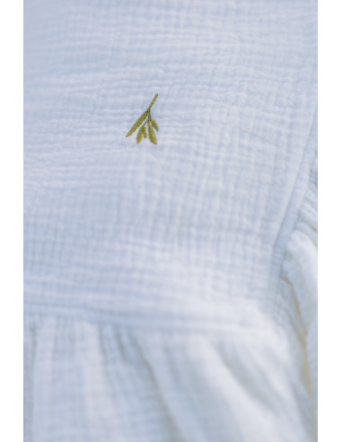 Trusou botez unisex cu muselină cu volane și in...