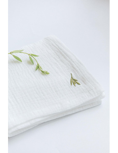 Trusou pentru botez cu păturică din muselină cu...