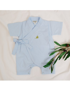 kimono-salopetă pentru bebeluși și copii din bumbac albastru