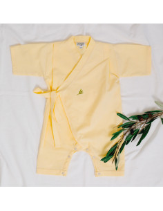 kimono salopetă pentru bebeluși copii din bumbac galben