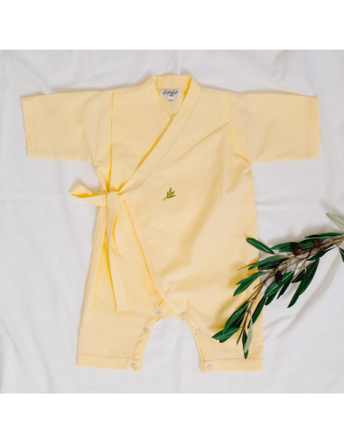 kimono salopetă pentru bebeluși copii din bumbac galben