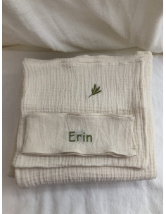 Trusou pentru botez unisex din muselină ivoire – Erin