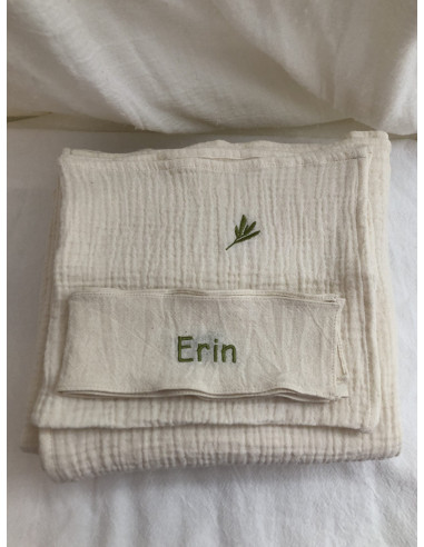 Trusou pentru botez unisex din muselină ivoire – Erin